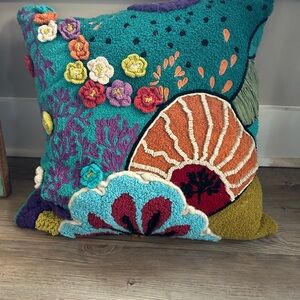 Yaya & Co. colorful Embroidered Throw Pillow